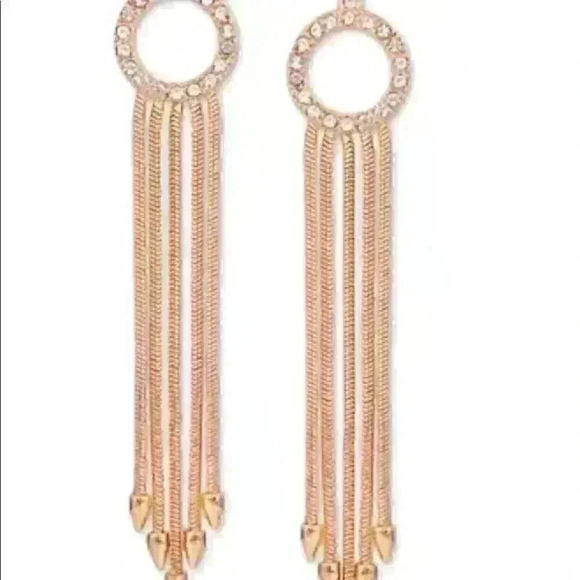 Guess Gold Tone Pave Circle & Multi-Chain … - Picture 2 of 3